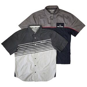 Polaris Shirts Mens M Button Down Short Sleeve Work Mechanic Dirt Bike Racing